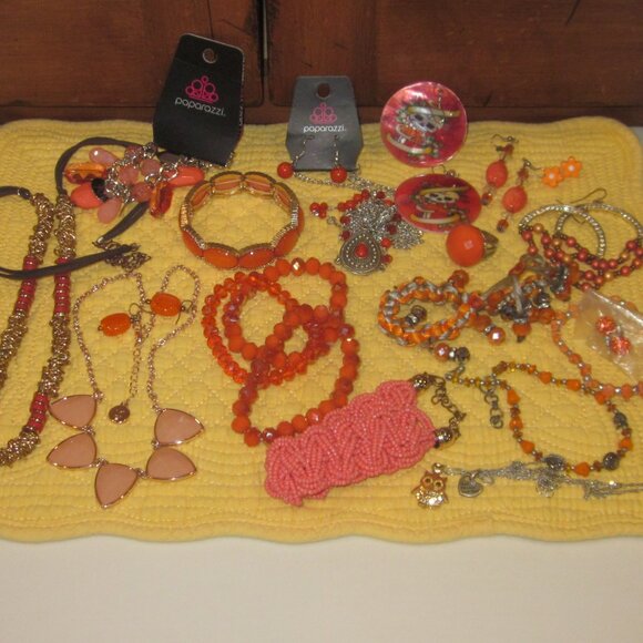 Jewelry - Orange Bundle Necklace Bracelet Earrings